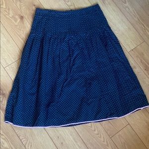 J. Crew blue polka dot skirt size 6